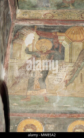 226 Fresken in der Kirche von der Darstellung der Jungfrau Maria in Kucevište, 02. Stockfoto