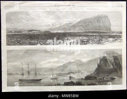 . Peru Erdbeben in Chile 1868. Die Illustrated London News Südamerika - Peru' Ende der Erdbeben in Südamerika: die Ruinen von Arica, in Peru und Ruinen von Arica aus dem Meer' 24. Oktober 1868. Doppel litho Druck auf einem Blatt. Bildliche zeitgenössische Ansicht des verheerenden Erdbebens. 1868. Die ilustrated London Nachrichten 55 Arica Peru 1868 Stockfoto