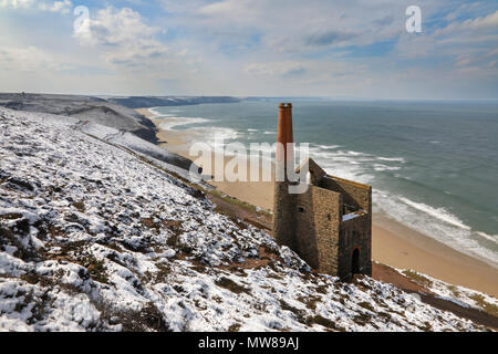 Towanroath pumpe Motor Haus Wheal Coates Stockfoto