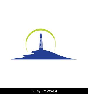 Bay Side Leuchtturm Vektor Symbol Grafik Logo Design Stock Vektor