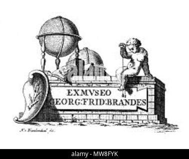 . Englisch: Exlibris von Georg Friedrich Brandes. Vor 1791. Unbekannt 96 Brandesexlibris Stockfoto