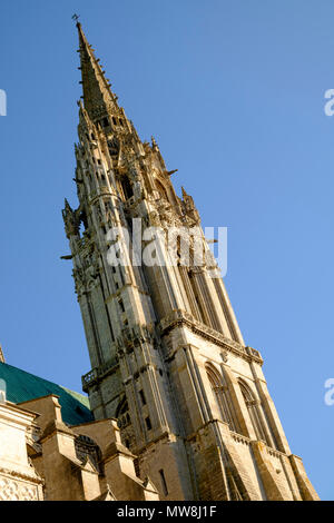 Die frühen 16. Jahrhundert Flamboyant Turm der Kathedrale von Chartres Frankreich Stockfoto