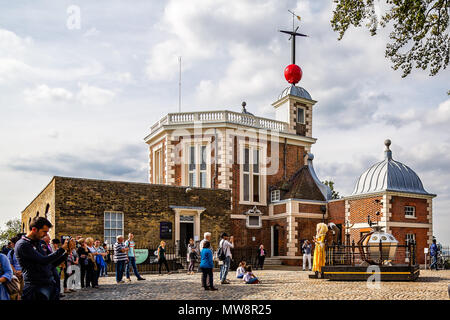 Greenwich Observatorium in Greenwich, London, Großbritannien, am 28. September 2014 getroffen Stockfoto