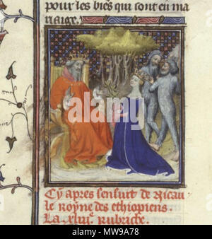 . Salomon et la Reine de Saba Cote: Français 598, Fol. 67 v, Boccace De claris mulieribus (Traduction anonyme), Frankreich, Paris, XVe siècle. 15. Jahrhundert. Anonym 88 Bocaccio 15-04 Stockfoto