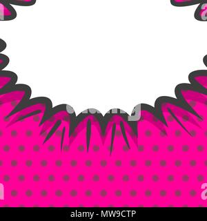 Weiß Dialog leer Cloud für komische Text. Farbige angekündigt Sprechblase comics Buch Skizze Explosion. Retro hand leere Vorlage lustige Rede gezeichnet b Stock Vektor