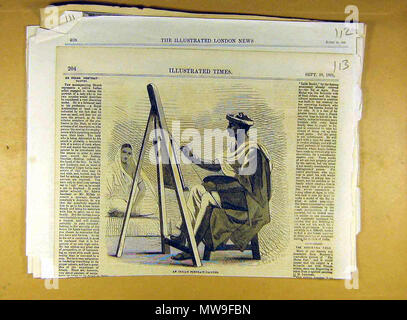 . Englisch: Blick von der Illustrated London News und die Grafik (einige mit später hand Färbung, alle von ebay Auktionen): "Ein indischer Portrait Maler"*, aus den Illustrierten Mal, 1872. Zwischen 1846 und 1899. Blick von der Illustrated London News und die Grafik (einige mit später hand Färbung, die alle von ebay Auktionen): 295 Indianartist 1872 Stockfoto