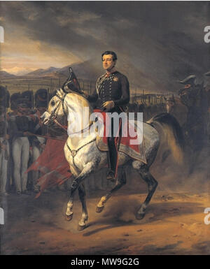 . Italiano: Carlo Alberto ritorna im Piemont nel 1824. 1834 114 Carlo Alberto di Savoia (a Cavallo) Stockfoto