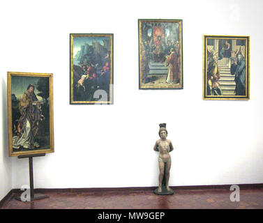 . Gemälde von anonymen portugiesischen Künstler (17. c.); auf der linken Seite ist ein Vincente" (Vicente Gil und Manuel Vicente, 16. c.) Das Museu da REINHA D. Leonor, Beja, Portugal zugeschrieben. 24. September 2006. Georges Jansoone 78 Beja 39 Stockfoto