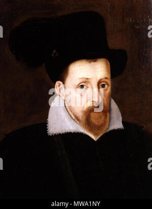 . Englisch: James VI. von Schottland, I von England und Irland English: James I. (1566-1625) mit dem Sancy-Diamanten an der Hutkrempe. ca. 1604. English School 496 Porträt von König James I&amp; VI (Englisch Schule) Stockfoto