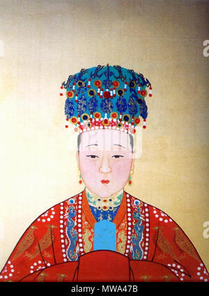 . Die offizielle Imperial Porträt der Ming Dynastie Kaiserin. Ming Dynastie. Imperial Maler 127 chinesischen Ming Dynastie Kaiserin Xiaoduan Stockfoto