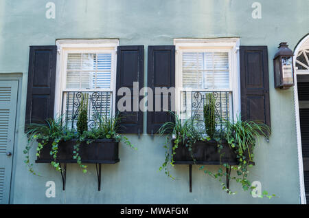 Rainbow Row, Charleston, South Carolina, historische Viertel, East Coast, USA Stockfoto