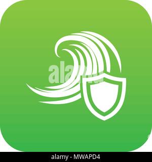 Hochwasserschutz Symbol grün Vektor Stock Vektor