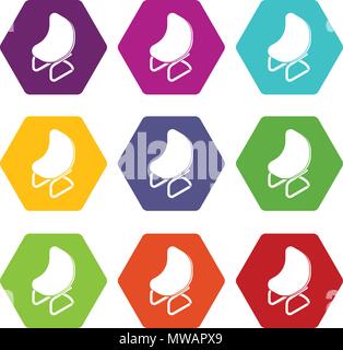 Mode Stuhl Icons Set9 Vektor Stock Vektor
