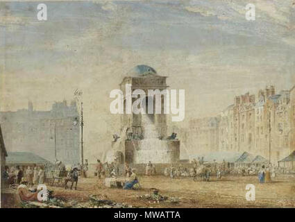 . Paris - Fontaine des Innocents. Aquarell. 37,7 x 53,3 cm. 1823 121 Chalon Fontaine des Innocents Stockfoto