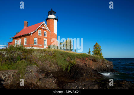 Adler Hafen Leuchtturm, Eagle Harbor Light Station, Keweenaw Weltkulturerbe, Eagle Harbor, Michigan Stockfoto