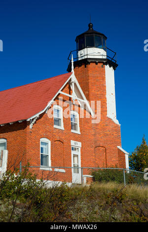 Adler Hafen Leuchtturm, Eagle Harbor Light Station, Keweenaw Weltkulturerbe, Eagle Harbor, Michigan Stockfoto
