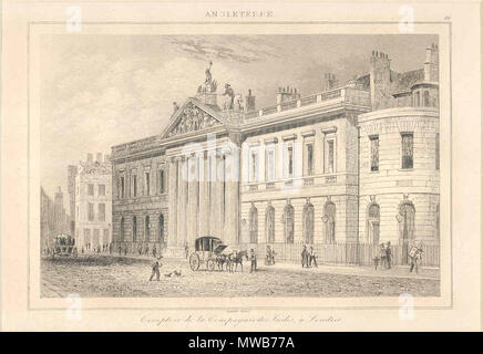 . Englisch: East India House, in einem französischen Gravur, 1844*; auch, * East India Company Docks * Quelle: ebay, 26.04.2007. 1844. Unbekannt 176 East India House Stockfoto