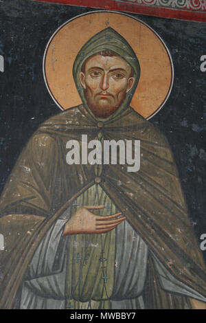 . Македонски: Фрески Црквата во "Св. "Лесновскиот архангел Михаил Манастир во Лесново прилепско пробиштипско, Englisch: Fresken in der Kirche des Erzengels St. Michael in Lesnovo, Mazedonien Русский: Фресок Лесновского монастыря Македония. 14. Jahrhundert AD. Unbekannt 226 Fresken aus der der Erzengel Michael Kirche von Lesnovo 0115 Stockfoto