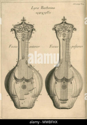 . Englisch: Experimentelle Leier genannt Barberina 'Lyra' aus der Abhandlung geschrieben von G. Doni in Ca. 1643 und erstmals im Jahre 1763 veröffentlicht. 19. August 2012. Unbekannt (nicht in der alten Ausgabe angegeben) 167 Doni - Lyra - barberina Stockfoto