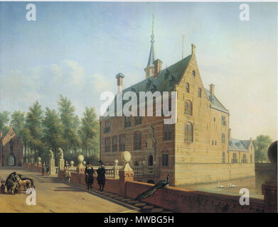 . Blick auf das Schloss in Heemstede, Nord Holland. . 1667 241 Gerrit Berckheyde Adriansz - Huis te Heemstede Stockfoto