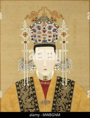 . Die offizielle Imperial Porträt der Ming Dynastie Kaiserin. Ming Dynastie. Imperial Maler 127 chinesischen Ming Dynastie Kaiserin XiaoJie Stockfoto