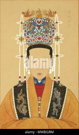 . Die offizielle Imperial Porträt der Ming Dynastie Kaiserin. Ming Dynastie. Imperial Maler 127 chinesischen Ming Dynastie Kaiserin XiaoChun Stockfoto