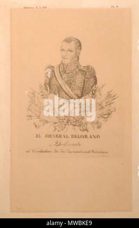 . Español: Retrato de Manuel Belgrano. Desconocida. Manuel Pablo Núñez de Ibarra (1782-1862) 182 El General Belgrano Stockfoto