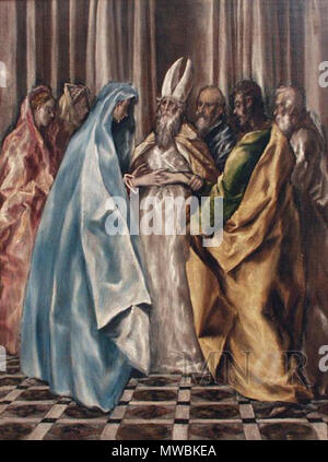 . 16. - 17. Jahrhundert. El Greco (1541-1614) Alternative Namen Geburt Name: domenikos Theotokópoulos Ελληνικά: Δομήνικος Θεοτοκόπουλος Beschreibung Spanisch-italienisch Maler, Bildhauer, Architekt und Künstler Geburtsdatum / Tod 1. Oktober 1541 7. April 1614 Ort der Geburt / Todes Kreta Toledo Arbeitsort Toledo, Kreta, Venedig, Rom Authority control: Q301 VIAF: 100215785 ISNI: 0000 0001 2283 440 X ULAN: 500010916 81070611 LCCN: n NLA: 36566544 WorldCat 182 El Greco - Die Ehe der Jungfrau Stockfoto