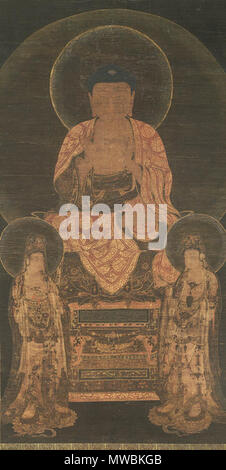 . Englisch: Amitabha Triade, Goryeo Dynastie (918 - 1392).Ca. 13. Jahrhundert 249 Goryeo-Amitabha Triade Stockfoto