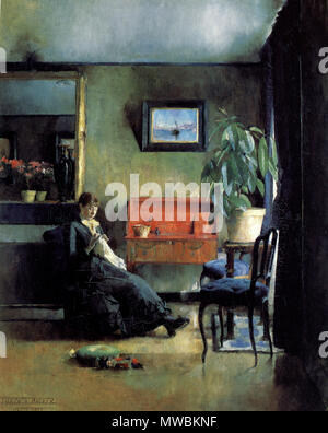 . Blau Interieur. 1883 267 Harriet Backer Blatt Interieur 1883 Stockfoto