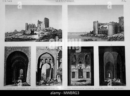 160 Description de l'Egypte, Etat Moderne II, Platte 89, Blick auf Teile der alten Mauern, C., 1798, in der panckoucke Edition von 1821 veröffentlicht - 9. Stockfoto