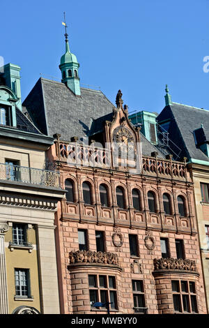 Fassade eines builging in die Innenstadt von Stockholm, Schweden Stockfoto