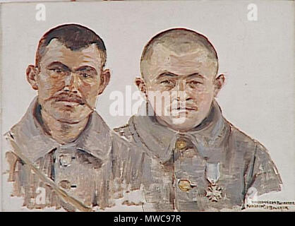 . Français: Deux prisonniers bulgares, Février 1918: Български български Двама пленници, февруари 1918. 1918. Lourmel Joseph Félix (1853-1937) 161 DeuxPrisonniersBulgares Stockfoto