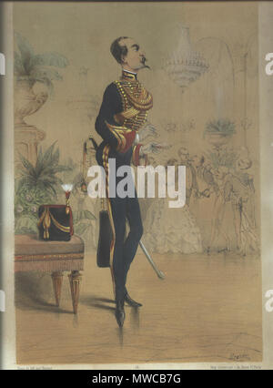 . Oficier de l'Artillerie à cheval Seconde garde Imperiale 1863 Karikatur von Draner. ca. 1863. Dranera belgischen Karikaturisten, die 1926 169 Draner 1 gestorben Stockfoto