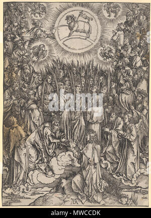 . Die Hymne für die Anbetung des Lammes, Holzschnitt aus Dürers Apokalypse. 1498. Albrecht Dürer (1471 - 1528) Alternative Namen Albrecht Dürer Beschreibung deutscher Maler, Grafiker, Mathematiker, Strahler, kupferstich Graveur und Schublade Datum der Geburt / Tod 21. Mai 1471 6. April 1528 Ort der Geburt / Todes Nürnberg Nürnberg Standort Nürnberg (1484-1490), Basel (1490 - 1494), Straßburg (1490-1494), Colmar (1490 - 1494), Frankfurt (1490 - 1494), Mainz (1490-1494), Köln (1490 - 1494), Nürnberg (21. Mai 1494-1528), Innsbruck (1494), Venedig (1494-1495), 1505-1506), Bologna (1505 Stockfoto