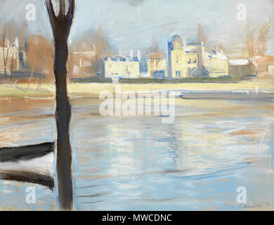 . Français: Oeuvre d'Edvard Munch de 26,8 x 34,7 cm. 20. Februar 2017. Edvard Munch (1863-1944) 179 Edvard Munch --ved Saint-Cloud - 1890 Stockfoto