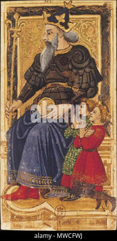 . Charles VI (oder Gringonneur) Deck; Le tarot dit de Charles VI. 15. Jahrhundert. Unbekannt 186 Empereur tarot Charles 6. Stockfoto