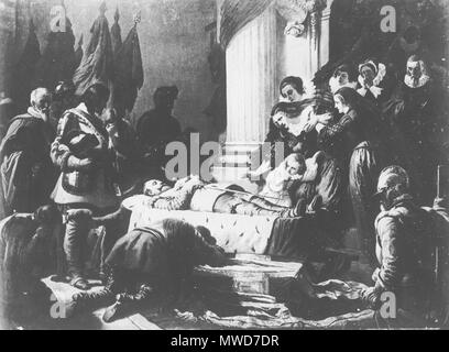 205 Feodor Dietz - König Gustav Adolf auf dem Totenbette Stockfoto