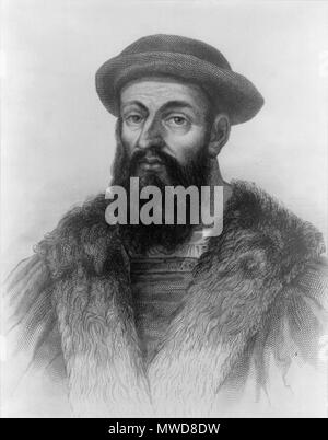 . Português: Fernão de Magalhães, navegador e explorador Português. Englisch: Ferdinand Magellan, Portugiesisch maritime Explorer. veröffentlicht 1810. Unbekannt 387 Magellan 1810 Gravur Stockfoto