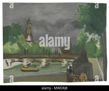 . Esquisse pour un paysage de Pontois. Oktober 1908 272 Henri Rousseau - Blick auf den Eiffelturm und dem Trocadero (Studie) Stockfoto