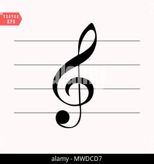 Symbol Musiknote in trendigen Flat Style auf Hintergrund isoliert. Musik Hinweis Seite Symbol Symbol für Ihre Web site Design Symbol Musiknote logo, App, UI. Musik Stock Vektor