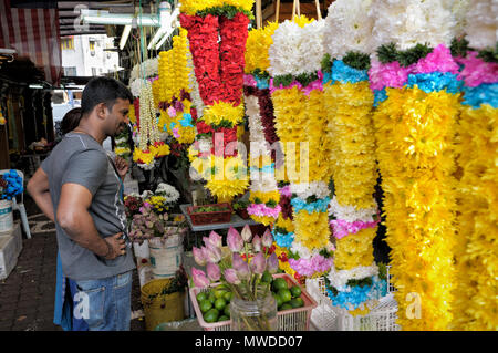 Blumenmarkt in der brickfields Nachbarschaft (Little India) von Kuala Lumpur, Malaysia Stockfoto