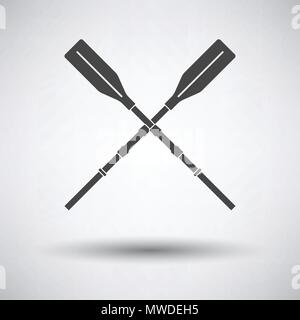 Symbol der Boot Rudern auf grauem Hintergrund, runden Schatten. Vector Illustration. Stock Vektor