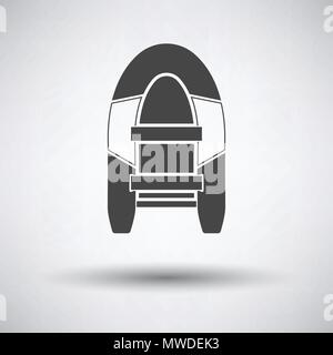 Symbol für Schlauchboot auf grauem Hintergrund, runden Schatten. Vector Illustration. Stock Vektor
