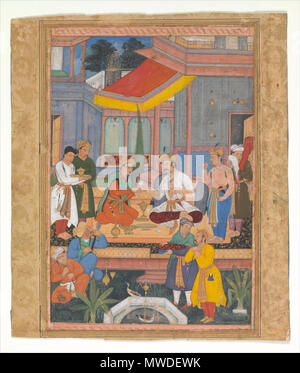 . In einem Innenhof mit Zahlen Objekt Name: Folio aus ein illustriertes Manuskript Herrschaft: Jahangir (1605 - 27) Datum: Anfang des 17. Jahrhunderts Geographie: Indien Medium: Opak Aquarell, Tinte und Gold auf dem Papier Abmessungen: 7 3/4 x 5 1/4 in. (19,7 x 13,3 cm) Einstufung: Codices Kreditlinie: Rogers Fund, 1908 Beitritt Anzahl: 08.124.2 Dieses Kunstwerk wird nicht auf dem Display. Anfang des 17. Jahrhunderts. Unbekannt 298 Innenraum eines Innenhof mit Zahlen Stockfoto