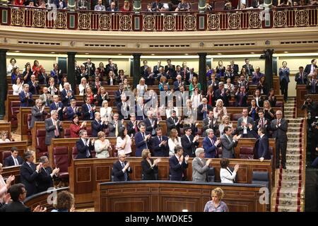 Madrid, Spanien. 1. Juni 2018. 01/06/2018 Rajoys amtsenthebungsverfahren der Kongress der Abgeordneten von Spanien Stimmen der Mißtrauensantrag von Sanchez zu Rajoy Es ist der vierte Versuch Amtsenthebungsverfahren in der Geschichte, dass in Spanien stattfindet, und der erste, der gedeiht 888/Cordon drücken Sie Credit: CORDON PRESSE/Alamy leben Nachrichten Stockfoto