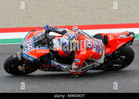 Florenz, Italien. 31. Mai 2018. Andrea Dovizioso Italiens und Ducati Team in Aktion während des RP MotoGP Gran Premio d'Italia Oakley - in Mugello Circuit. Am 31. Mai 2018 in Scarperia Italien. (Foto von Marco Iorio) Credit: Marco iorio/Alamy leben Nachrichten Stockfoto