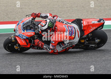 Florenz, Italien. 31. Mai 2018. Jorge Lorenzo Spaniens und Ducati Team in Aktion während des RP MotoGP Gran Premio d'Italia Oakley - in Mugello Circuit. Am 31. Mai 2018 in Scarperia Italien. (Foto von Marco Iorio) Credit: Marco iorio/Alamy leben Nachrichten Stockfoto