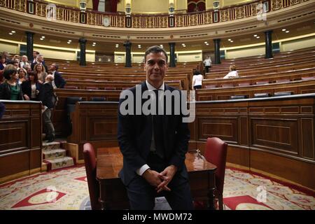 Madrid, Spanien. 1. Juni 2018. Pedro Sanchez investiert, Präsident von Spanien Quelle: CORDON PRESSE/Alamy leben Nachrichten Stockfoto