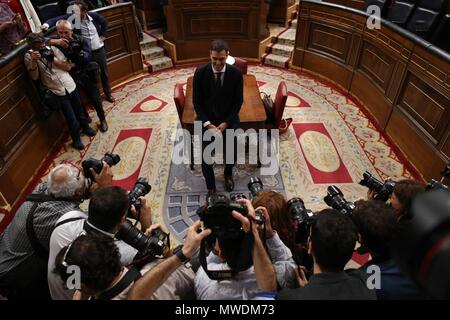 Madrid, Spanien. 1. Juni 2018. Pedro Sanchez investiert, Präsident von Spanien Quelle: CORDON PRESSE/Alamy leben Nachrichten Stockfoto